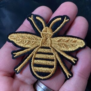 🔥 NWT Rare Goth Punk Gold Bumble Bee Iron On Patch